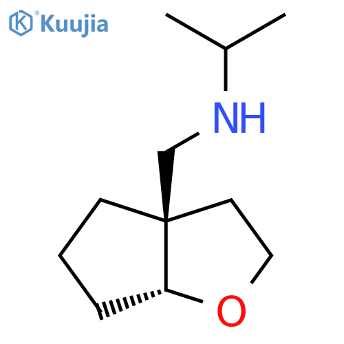rac-{[(3aR,6aR)-hexahydro-2H-cyclopenta[b]furan-3a-yl]methyl}(propan-2-yl)amine structure