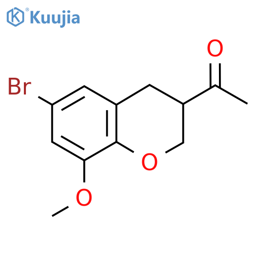 1-(6-bromo-8-methoxy-3,4-dihydro-2H-1-benzopyran-3-yl)ethan-1-one structure