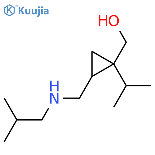 (2-{[(2-Methylpropyl)amino]methyl}-1-(propan-2-yl)cyclopropyl)methanol structure