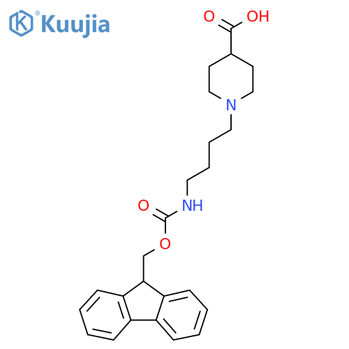 1-[4-({[(9H-fluoren-9-yl)methoxy]carbonyl}amino)butyl]piperidine-4-carboxylic acid structure