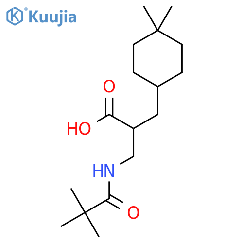 2-[(4,4-Dimethylcyclohexyl)methyl]-3-(2,2-dimethylpropanamido)propanoic acid structure