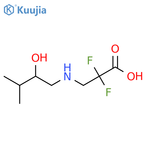 2,2-Difluoro-3-[(2-hydroxy-3-methylbutyl)amino]propanoic acid structure