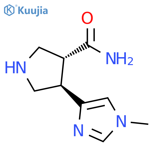 3-Pyrrolidinecarboxamide, 4-(1-methyl-1H-imidazol-4-yl)-, (3R,4R)-rel- structure