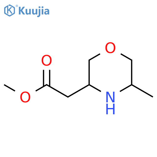 methyl 2-(5-methylmorpholin-3-yl)acetate structure