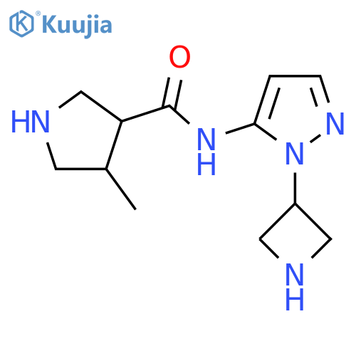 N-1-(azetidin-3-yl)-1H-pyrazol-5-yl-4-methylpyrrolidine-3-carboxamide structure