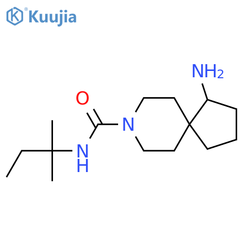 1-amino-N-(2-methylbutan-2-yl)-8-azaspiro[4.5]decane-8-carboxamide structure