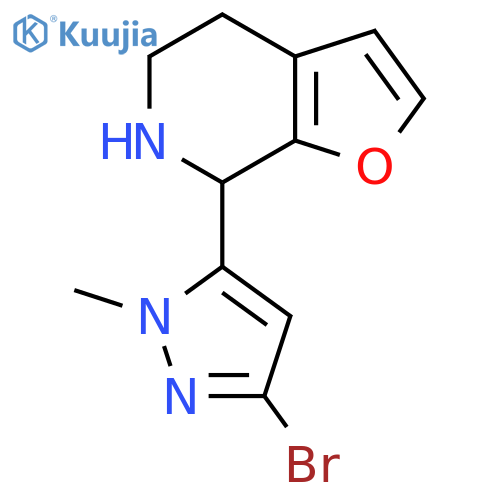 3-bromo-5-{4H,5H,6H,7H-furo2,3-cpyridin-7-yl}-1-methyl-1H-pyrazole structure
