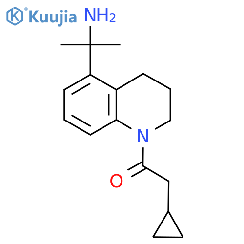 1-[5-(2-Aminopropan-2-yl)-1,2,3,4-tetrahydroquinolin-1-yl]-2-cyclopropylethan-1-one structure