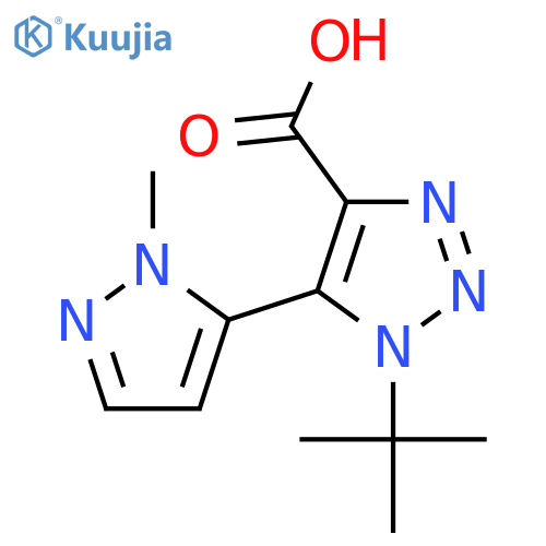 1-tert-butyl-5-(1-methyl-1H-pyrazol-5-yl)-1H-1,2,3-triazole-4-carboxylic acid structure