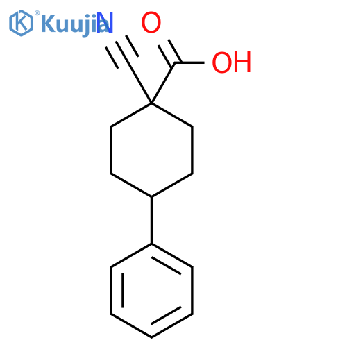 1-cyano-4-phenylcyclohexane-1-carboxylic acid structure