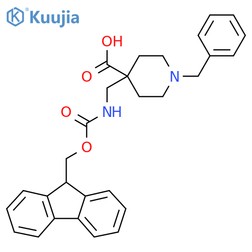 1-benzyl-4-({(9H-fluoren-9-yl)methoxycarbonyl}amino)methylpiperidine-4-carboxylic acid structure