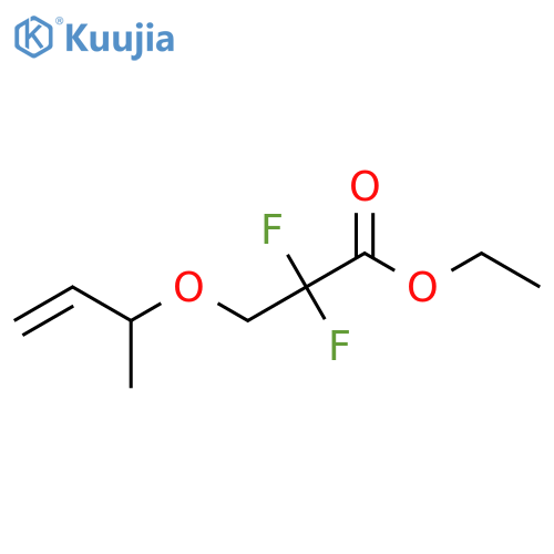 Propanoic acid, 2,2-difluoro-3-[(1-methyl-2-propen-1-yl)oxy]-, ethyl ester structure
