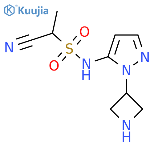 N-1-(azetidin-3-yl)-1H-pyrazol-5-yl-1-cyanoethane-1-sulfonamide structure
