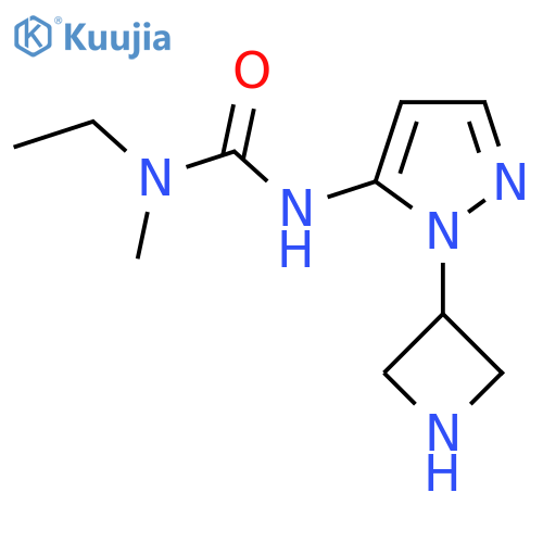 1-1-(azetidin-3-yl)-1H-pyrazol-5-yl-3-ethyl-3-methylurea structure