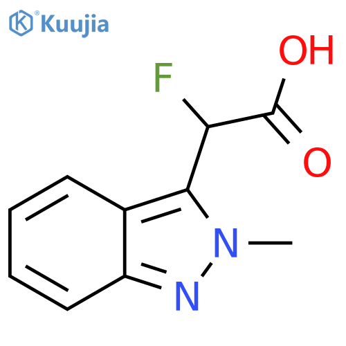 2-fluoro-2-(2-methyl-2H-indazol-3-yl)acetic acid structure