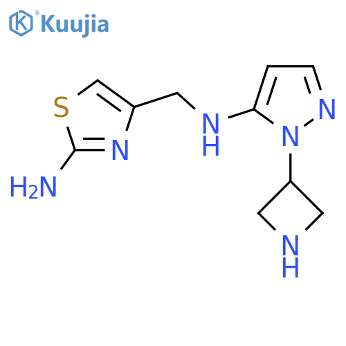 4-({1-(azetidin-3-yl)-1H-pyrazol-5-ylamino}methyl)-1,3-thiazol-2-amine structure