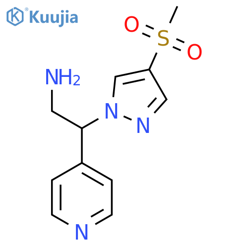 2-(4-methanesulfonyl-1H-pyrazol-1-yl)-2-(pyridin-4-yl)ethan-1-amine structure