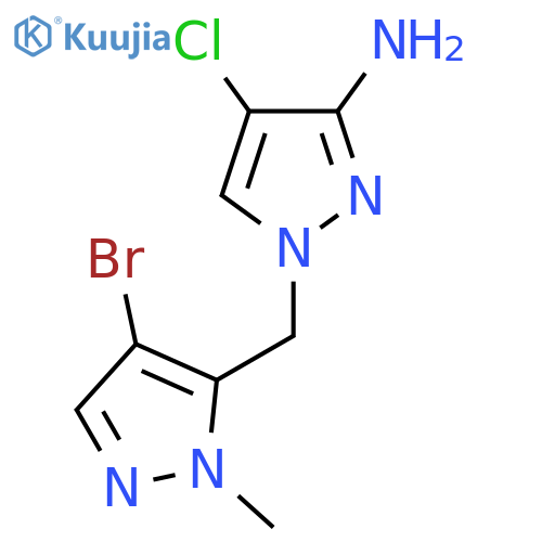 1-(4-bromo-1-methyl-1H-pyrazol-5-yl)methyl-4-chloro-1H-pyrazol-3-amine structure
