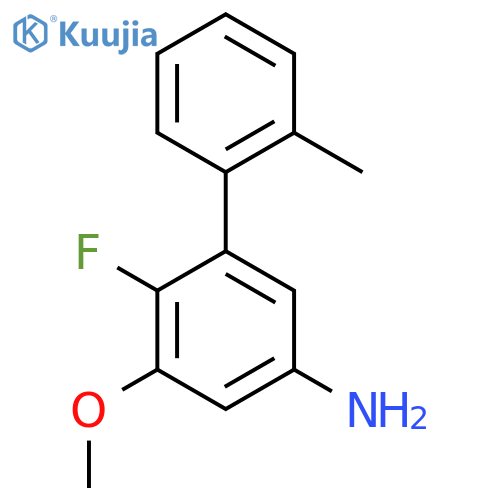 4-fluoro-3-methoxy-5-(2-methylphenyl)aniline structure