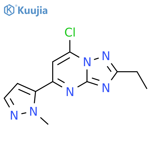 5-{7-chloro-2-ethyl-1,2,4triazolo1,5-apyrimidin-5-yl}-1-methyl-1H-pyrazole structure