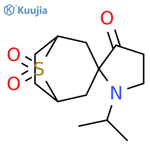 Spiro[pyrrolidine-2,3'-[8]thiabicyclo[3.2.1]octan]-3-one, 1-(1-methylethyl)-, 8',8'-dioxide structure