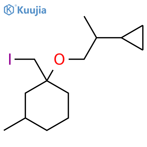 1-(2-cyclopropylpropoxy)-1-(iodomethyl)-3-methylcyclohexane structure