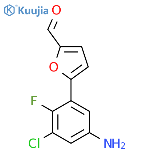 5-(5-amino-3-chloro-2-fluorophenyl)furan-2-carbaldehyde structure
