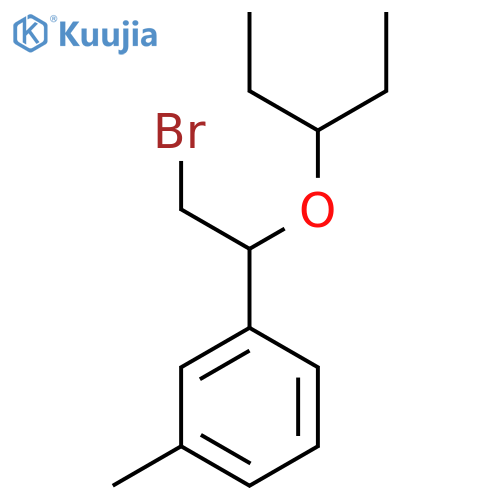1-2-bromo-1-(pentan-3-yloxy)ethyl-3-methylbenzene structure