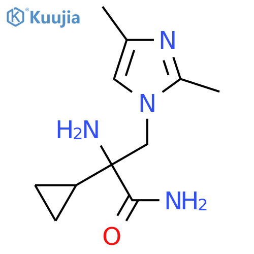 2-amino-2-cyclopropyl-3-(2,4-dimethyl-1H-imidazol-1-yl)propanamide structure