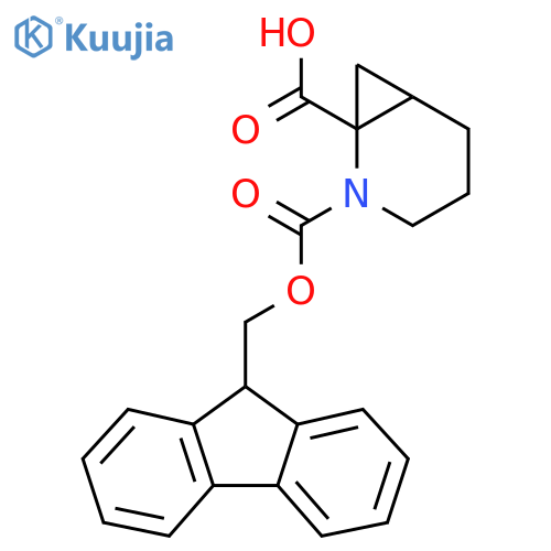2-(9H-fluoren-9-ylmethoxycarbonyl)-2-azabicyclo[4.1.0]heptane-1-carboxylic acid structure