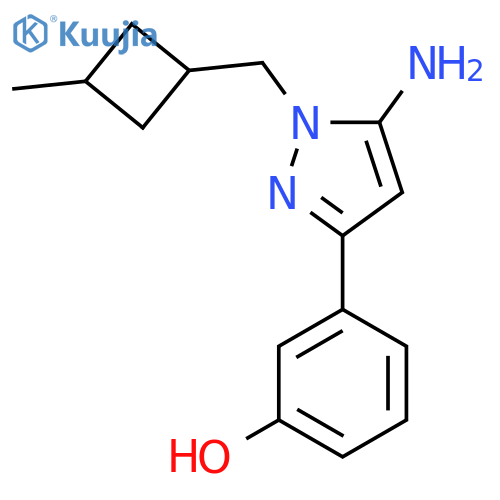 3-{5-amino-1-(3-methylcyclobutyl)methyl-1H-pyrazol-3-yl}phenol structure