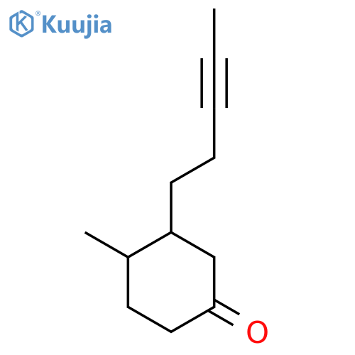 4-Methyl-3-(pent-3-yn-1-yl)cyclohexan-1-one structure