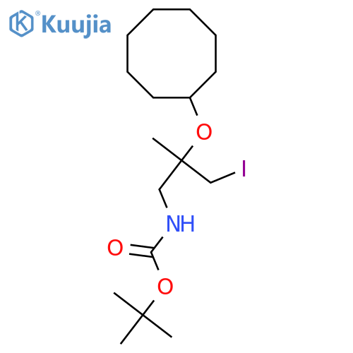 tert-butyl N-2-(cyclooctyloxy)-3-iodo-2-methylpropylcarbamate structure