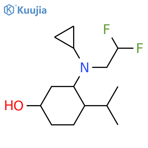 3-[Cyclopropyl(2,2-difluoroethyl)amino]-4-(propan-2-yl)cyclohexan-1-ol structure