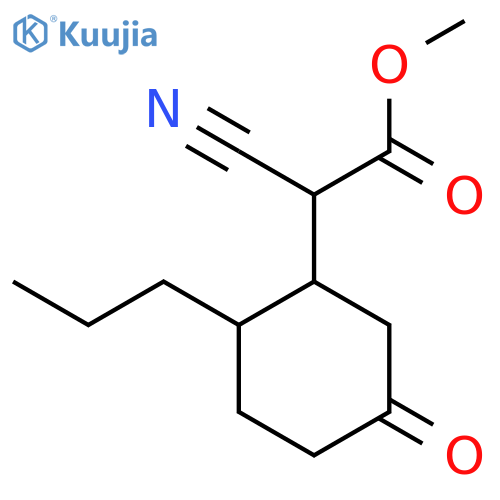 Methyl 2-cyano-2-(5-oxo-2-propylcyclohexyl)acetate structure