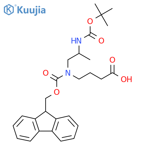 4-(2-{(tert-butoxy)carbonylamino}propyl)({(9H-fluoren-9-yl)methoxycarbonyl})aminobutanoic acid structure