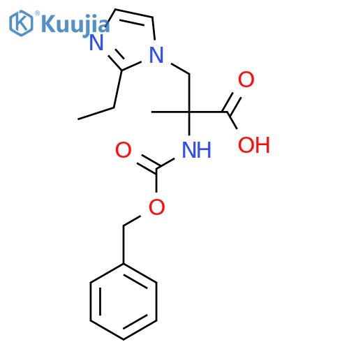 2-{(benzyloxy)carbonylamino}-3-(2-ethyl-1H-imidazol-1-yl)-2-methylpropanoic acid structure