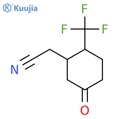 2-[5-Oxo-2-(trifluoromethyl)cyclohexyl]acetonitrile structure
