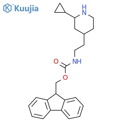 (9H-fluoren-9-yl)methyl N-2-(2-cyclopropylpiperidin-4-yl)ethylcarbamate structure