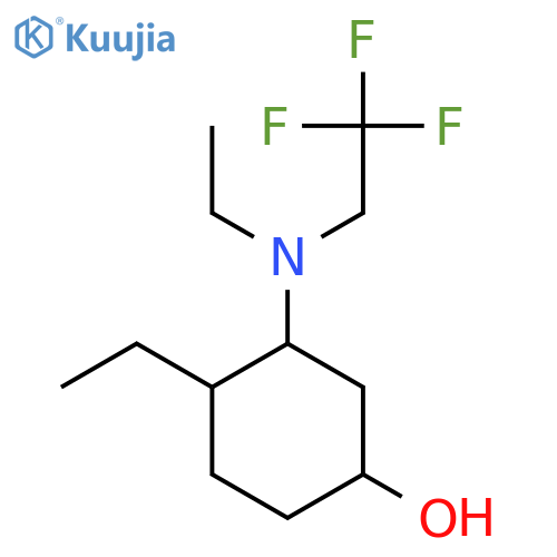 4-Ethyl-3-[ethyl(2,2,2-trifluoroethyl)amino]cyclohexan-1-ol structure