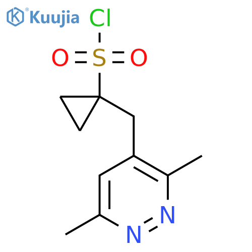 1-(3,6-dimethylpyridazin-4-yl)methylcyclopropane-1-sulfonyl chloride structure