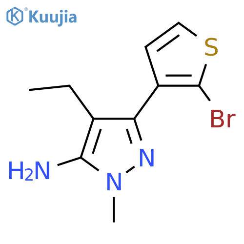 3-(2-bromothiophen-3-yl)-4-ethyl-1-methyl-1H-pyrazol-5-amine structure
