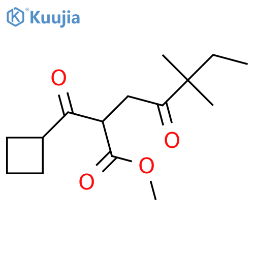 methyl 2-cyclobutanecarbonyl-5,5-dimethyl-4-oxoheptanoate structure