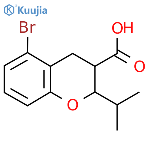 5-bromo-2-(propan-2-yl)-3,4-dihydro-2H-1-benzopyran-3-carboxylic acid structure