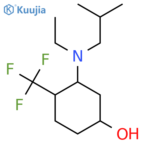 3-[Ethyl(2-methylpropyl)amino]-4-(trifluoromethyl)cyclohexan-1-ol structure
