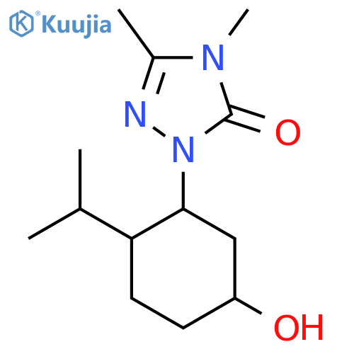 1-[5-hydroxy-2-(propan-2-yl)cyclohexyl]-3,4-dimethyl-4,5-dihydro-1H-1,2,4-triazol-5-one structure