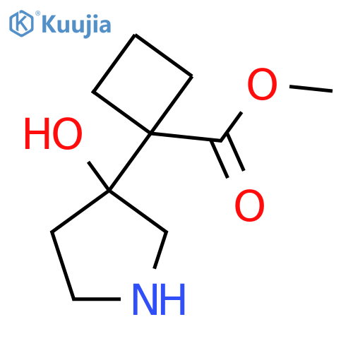 methyl 1-(3-hydroxypyrrolidin-3-yl)cyclobutane-1-carboxylate structure