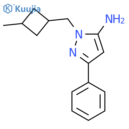 1-(3-methylcyclobutyl)methyl-3-phenyl-1H-pyrazol-5-amine structure