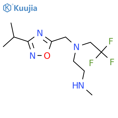 2-(methylamino)ethyl({3-(propan-2-yl)-1,2,4-oxadiazol-5-ylmethyl})(2,2,2-trifluoroethyl)amine structure