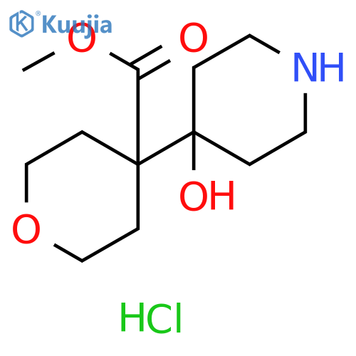 methyl 4-(4-hydroxypiperidin-4-yl)oxane-4-carboxylate hydrochloride structure